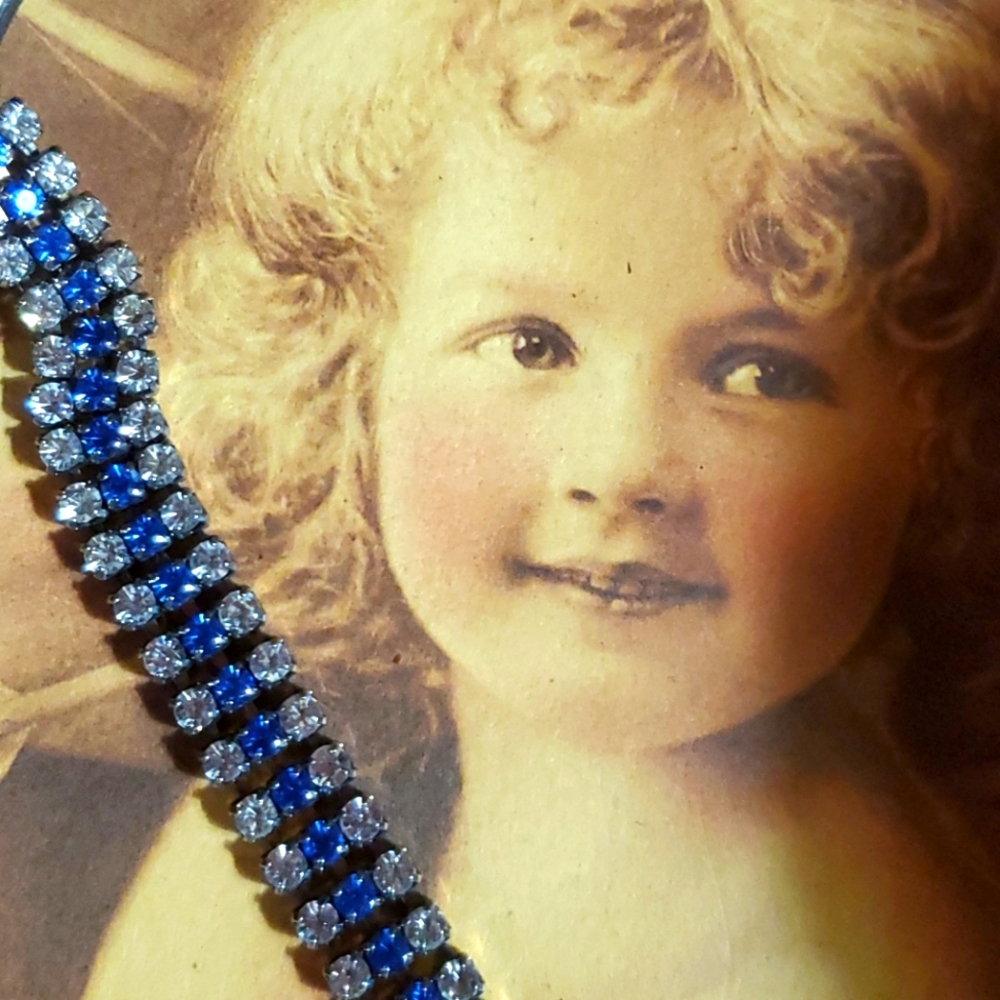 Rhinestone vintage bracelet - Picture 2 of 9